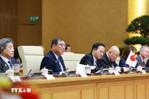 Thủ tướng Phạm Minh Chính hội đàm với Thủ tướng Nhật Bản Ishiba Shigeru -0