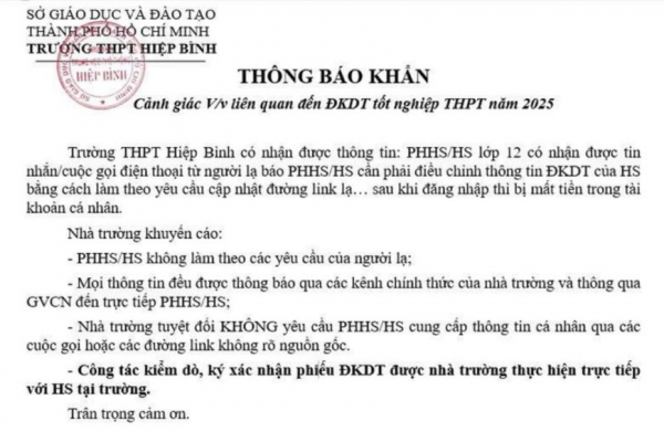 Cảnh báo thủ đoạn lừa đảo nhắm vào phụ huynh học sinh lớp 12 -0