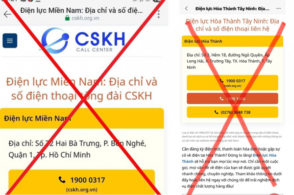 Cảnh báo khẩn xuất hiện trang web giả mạo ngành điện để lừa đảo -0