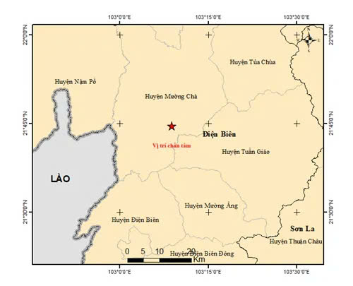 Động đất xảy ra ở Điện Biên và Quảng Nam -0