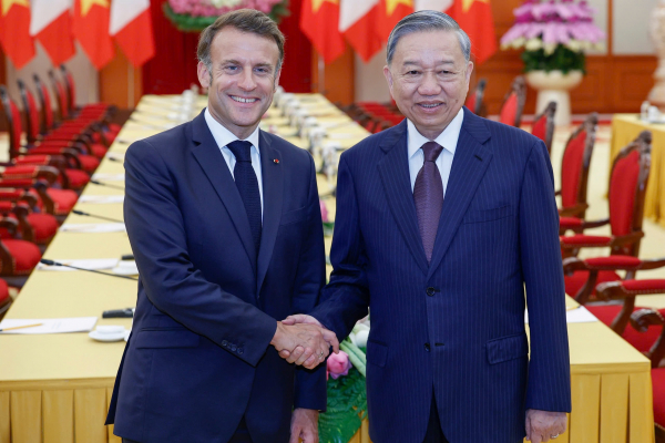 Tổng thống Emmanuel Macron hội kiến Tổng Bí thư Tô Lâm -0