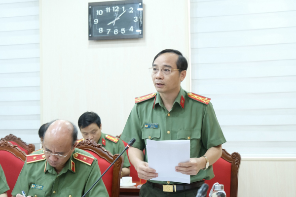 đại tá nguyễn xuân thao, bí thư đảng uỷ, giám đốc công an tỉnh thông qua báo cáo chính trị.jpeg -0