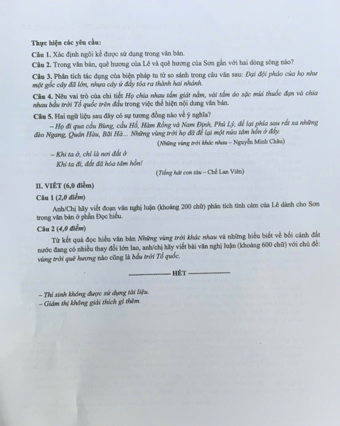 Lần đầu tiên đề thi môn Ngữ Văn không còn ngữ liệu sách giáo khoa -0
