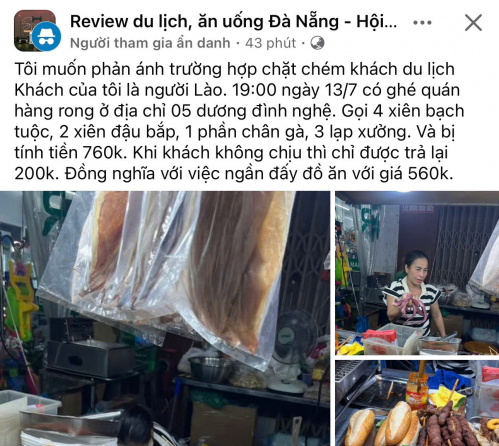 Kiểm tra quán vỉa hè giữa trung tâm Đà Nẵng bị tố “móc túi” khách Lào -0