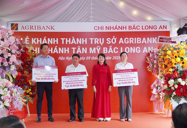 Khánh thành trụ sở Agribank Chi nhánh Tân Mỹ Bắc Long An -0