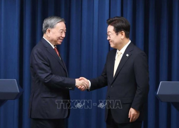 Tổng Bí thư Tô Lâm và Tổng thống Hàn Quốc Lee Jae Myung gặp gỡ báo chí -0