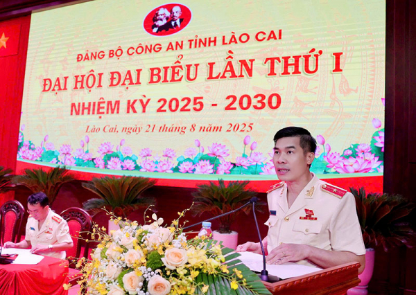 Thứ trưởng Đặng Hồng Đức dự và chỉ đạo Đại hội đại biểu Đảng bộ Công an tỉnh Lào Cai -0