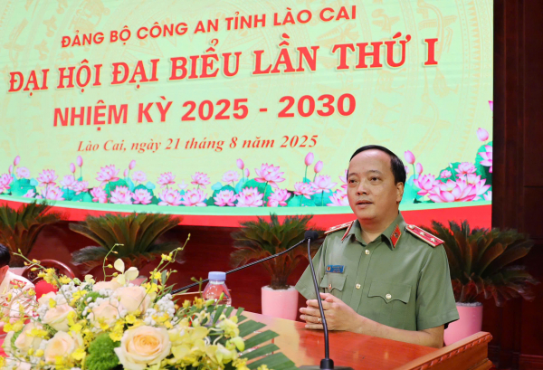 Thứ trưởng Đặng Hồng Đức dự và chỉ đạo Đại hội đại biểu Đảng bộ Công an tỉnh Lào Cai -0