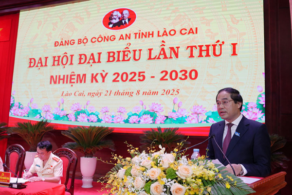 Thứ trưởng Đặng Hồng Đức dự và chỉ đạo Đại hội đại biểu Đảng bộ Công an tỉnh Lào Cai -0