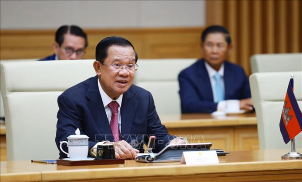 Thủ tướng Phạm Minh Chính hội kiến Chủ tịch Đảng Nhân dân Campuchia, Chủ tịch Thượng viện Campuchia Hun Sen -0
