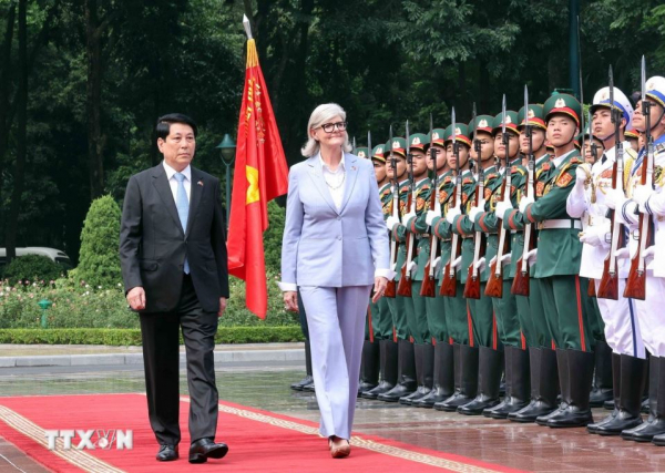 Chủ tịch nước Lương Cường chủ trì lễ đón cấp Nhà nước Toàn quyền Australia -0