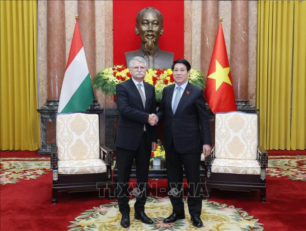 Chủ tịch nước Lương Cường tiếp Chủ tịch Quốc hội Hungary -0