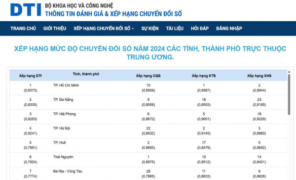 TP Hồ Chí Minh giữ vững nhóm dẫn đầu cả nước về chỉ số chuyển đổi số (DTI) -0
