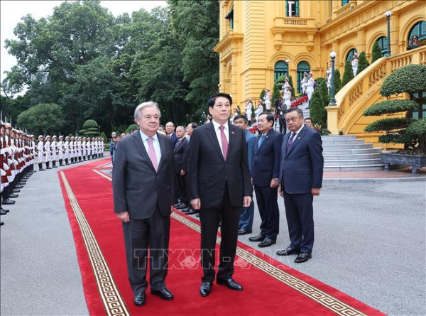 Chủ tịch nước Lương Cường chủ trì lễ đón chính thức Tổng Thư ký Liên hợp quốc -0