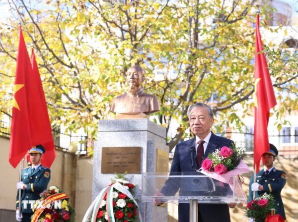Tổng Bí thư Tô Lâm dự khánh thành Tượng Chủ tịch Hồ Chí Minh tại Bulgaria -0