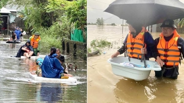 Công an Hà Tĩnh nỗ lực bảo vệ an toàn cho nhân dân trong mưa lũ