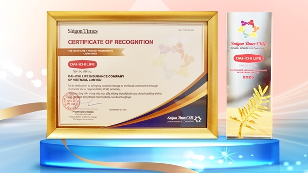 Dai-ichi Life Việt Nam được vinh danh “Doanh nghiệp vì Cộng đồng - Saigon Times CSR” lần thứ 7 liên tiếp