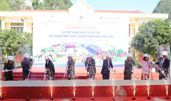 Cụm thi đua số 1 khởi công xây dựng Trường mầm non Phục Hòa, Cao Bằngd -0
