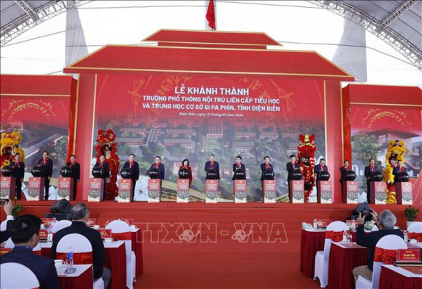 Tổng Bí thư Tô Lâm dự lễ khánh thành trường phổ thông nội trú liên cấp tại Điện Biên -0