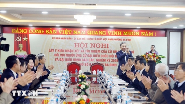 Tổng Bí thư dự Hội nghị lấy ý kiến cử tri nơi cư trú đối với người ứng cử đại biểu Quốc hội