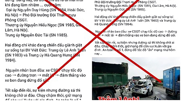 "Thêm 3 chiến sĩ CSGT hy sinh trên cao tốc" là thông tin sai sự thật