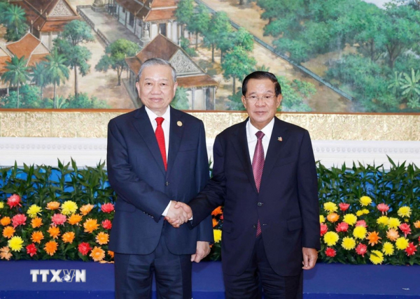 Tổng Bí thư Tô Lâm hội kiến Samdech Techo Hun Sen -1