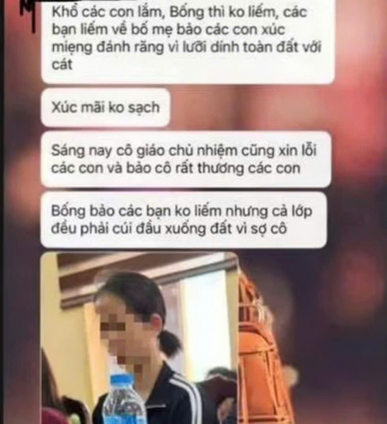 Tạm ngừng giảng dạy với cô giáo bị tố bắt học sinh liếm đất -0