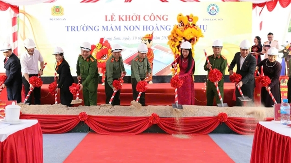 Bộ Công an phát động lễ khởi công xây dựng Trường mầm non Hoàng Văn Thụ tại xã biên giới tỉnh Lạng Sơn