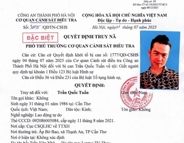 Công an xã ở Cần Thơ vận động đối tượng truy nã đặc biệt ra đầu thú