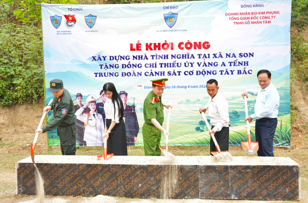 Bộ Tư lệnh Cảnh sát cơ động khởi công nhà tình nghĩa tại Điện Biên -0