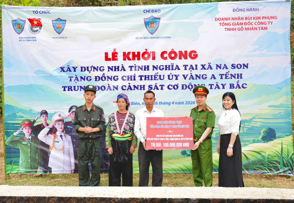 Bộ Tư lệnh Cảnh sát cơ động khởi công nhà tình nghĩa tại Điện Biên -0