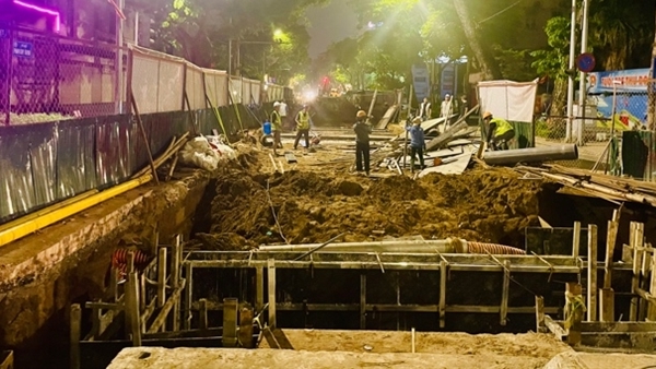 Tận thấy ở công trường chống ngập giữa Thủ đô