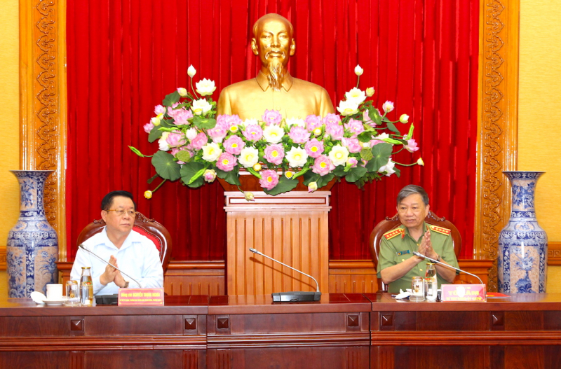 Đoàn kiểm tra của Ban Bí thư làm việc với Ban Thường vụ Đảng ủy Công an Trung ương -0