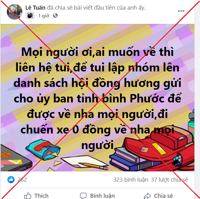 Cảnh giác với thông tin kêu gọi lập nhóm đồng hương để đề nghị được đưa về quê -0