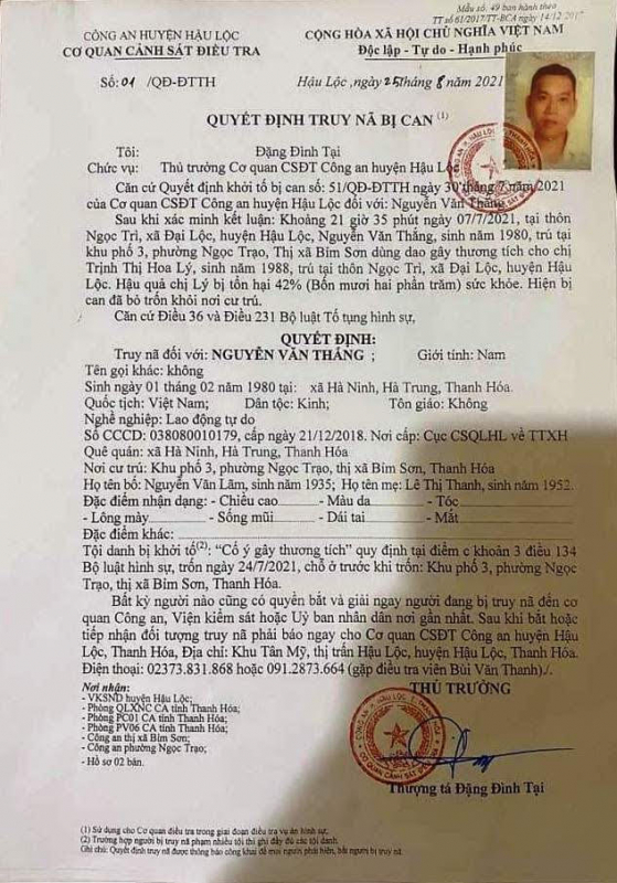 Truy nã kẻ dùng dao chém trọng thương vợ -0