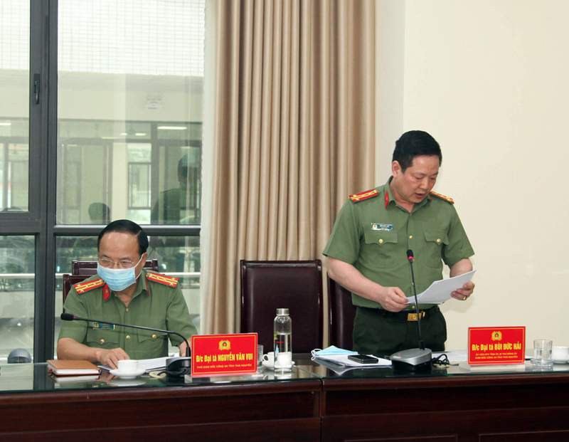 Thứ trưởng Lê Quốc Hùng làm việc với Công an tỉnh Thái Nguyên -0