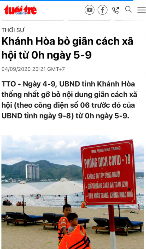 Người dân Khánh Hòa không nên ngộ nhận với thông tin cách đây 1 năm -0