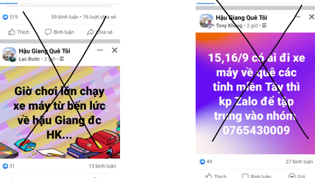 Cảnh giác trước thông tin kêu gọi người dân Hậu Giang chạy xe máy về quê -0