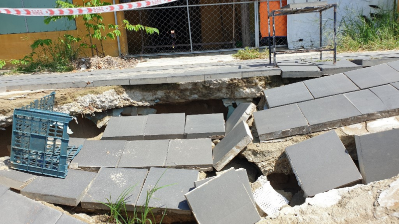 Hội An khẩn cấp khắc phục tình trạng sụt lún tuyến kè ven sông Hoài trước mùa mưa bão  -2