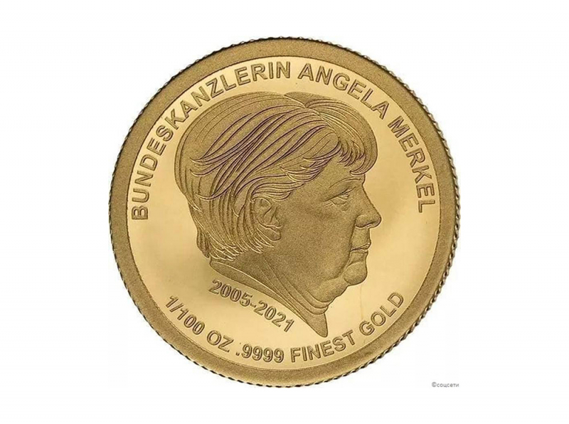 Đồng xu lưu niệm khắc hình Nữ Thủ tướng Đức Angela Merkel -0