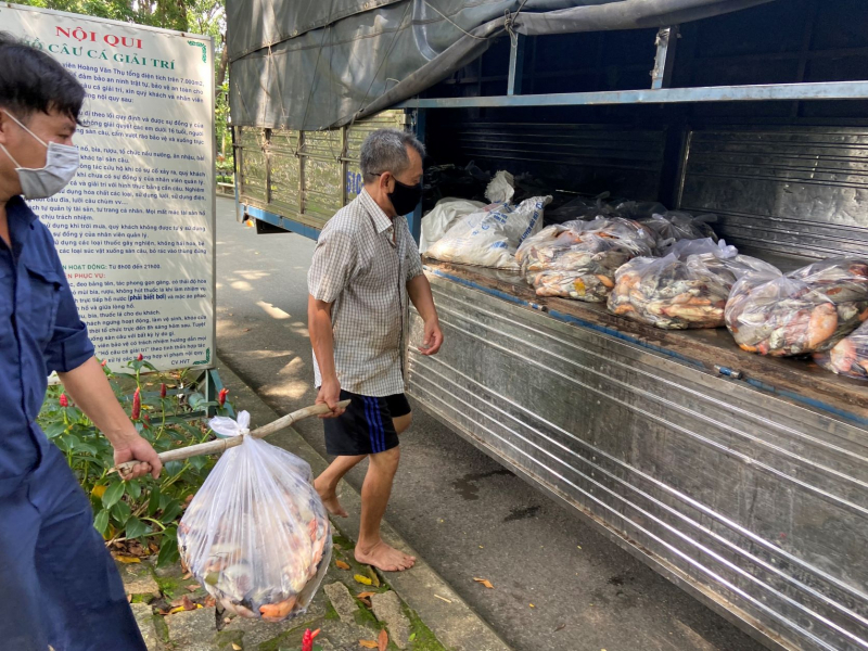 Hàng tấn cá chết nổi trắng hồ, công viên nồng nặc mùi tanh -4