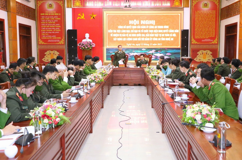 Uỷ ban kiểm tra Đảng ủy Công an Trung ương làm việc với Đảng bộ Công an tỉnh Nghệ An -0