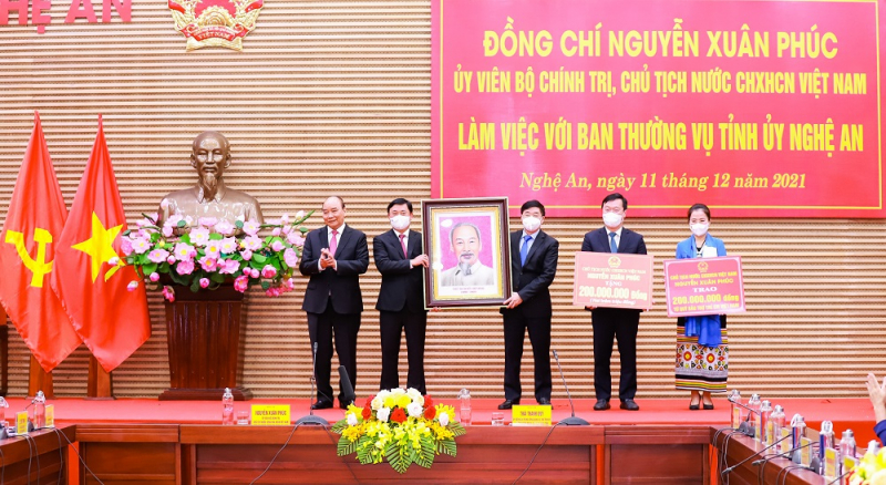 Chủ tịch nước Nguyễn Xuân Phúc làm việc tại Nghệ An -0