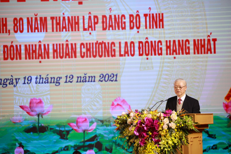 Tổng Bí thư Nguyễn Phú Trọng dự Lễ kỷ niệm 190 năm thành lập tỉnh Hưng Yên và đón nhận Huân chương Lao động hạng Nhất -0