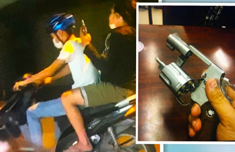 Bị nổ súng đe dọa, chủ quán nhậu truy đuổi bắt 2 thanh niên giao Công an -0