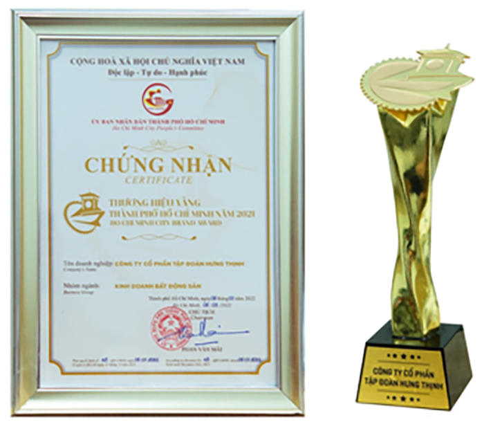 Tập đoàn Hưng Thịnh nhận giải thưởng Thương hiệu Vàng TP HCM 2021 -0