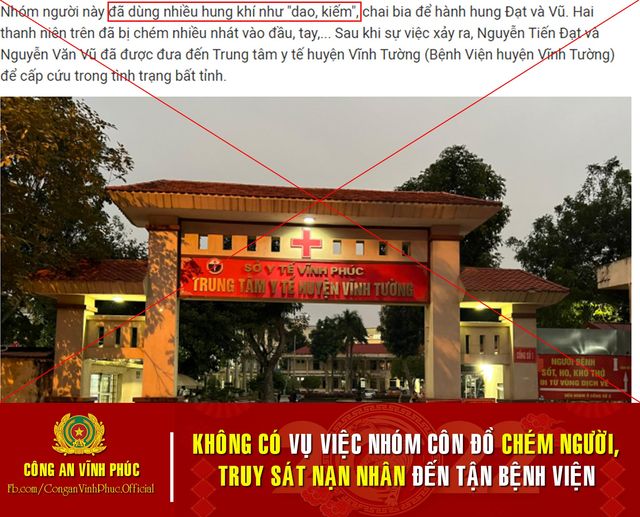 Không có việc nhóm côn đồ chém người, truy sát nạn nhân tận bệnh viện -0