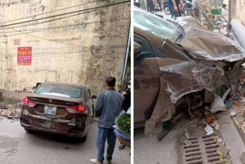  Hai vợ chồng bị xe ô tô con hất văng lên nắp capo bị nguy kịch -0