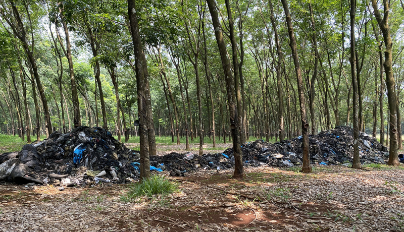Truy tìm đối tượng đổ trộm 20 tấn rác thải trong lô cao su hôi thối nồng nặc -0
