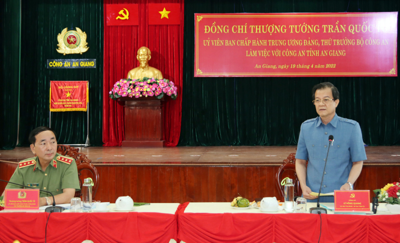 Thứ trưởng Trần Quốc Tỏ làm việc tại Công an tỉnh An Giang -0